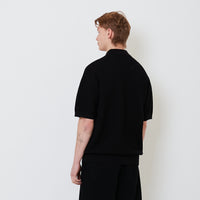 Men Oversized Polo Sweater - Black - SM2501005B