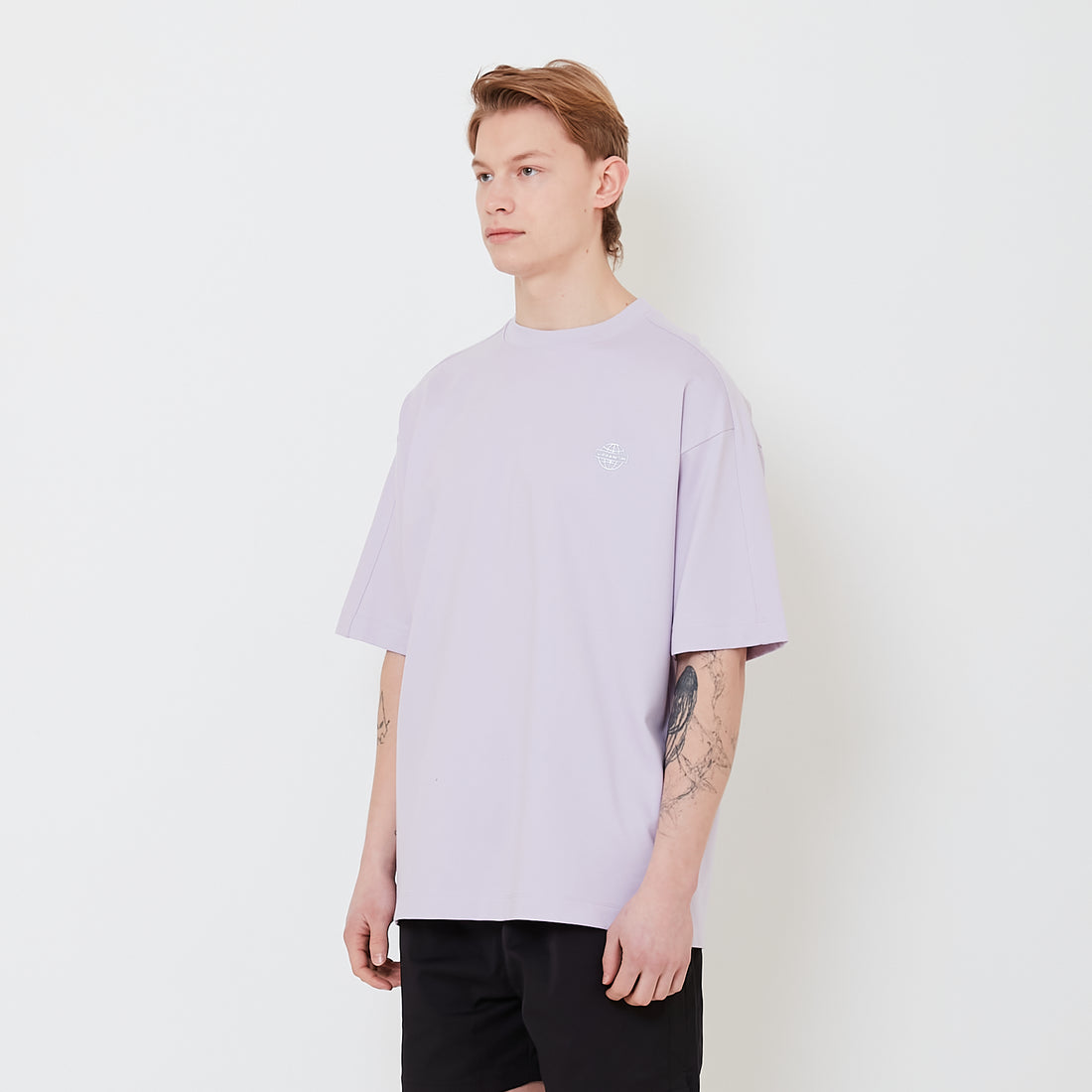 Men Oversized Printed Top - Light Purple - SM2501010B