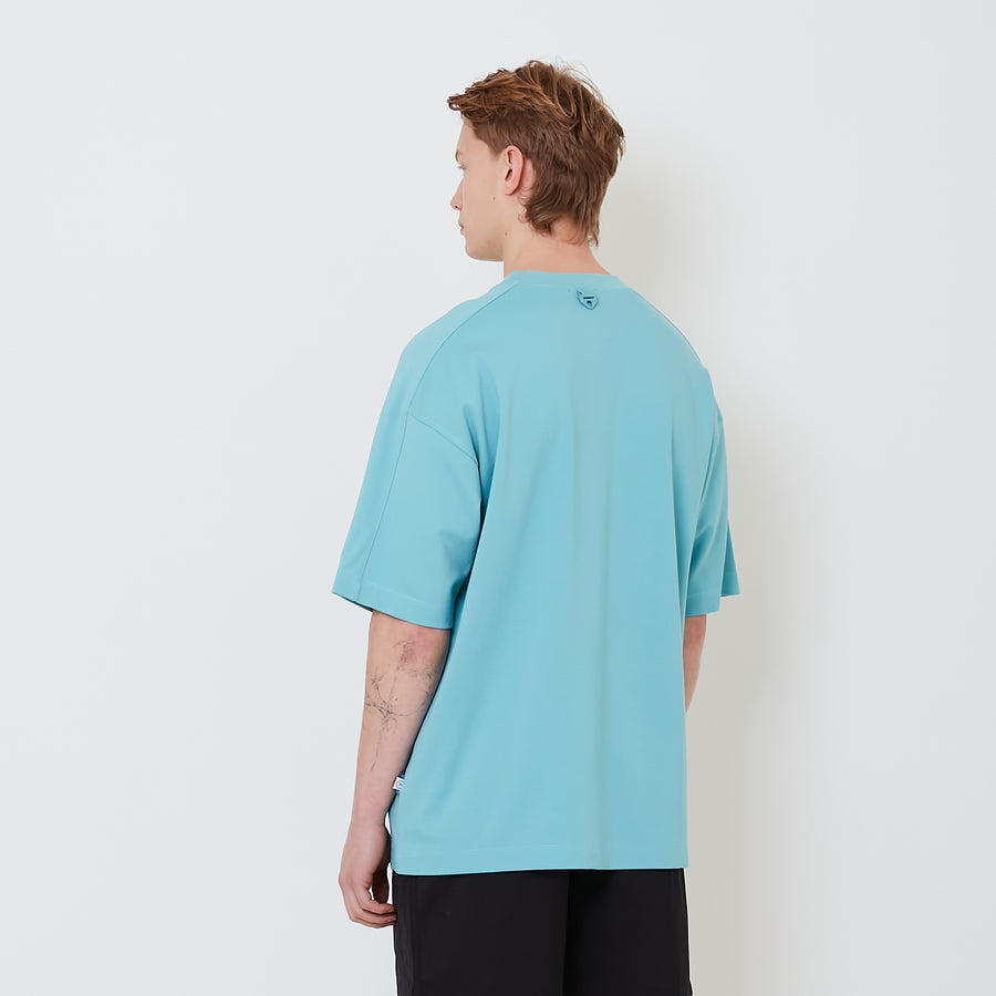 Men Oversized Printed Top - Turquoise - SM2501010C