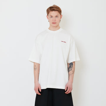 Men Printed Oversized Tee - Off White - SM2502030A