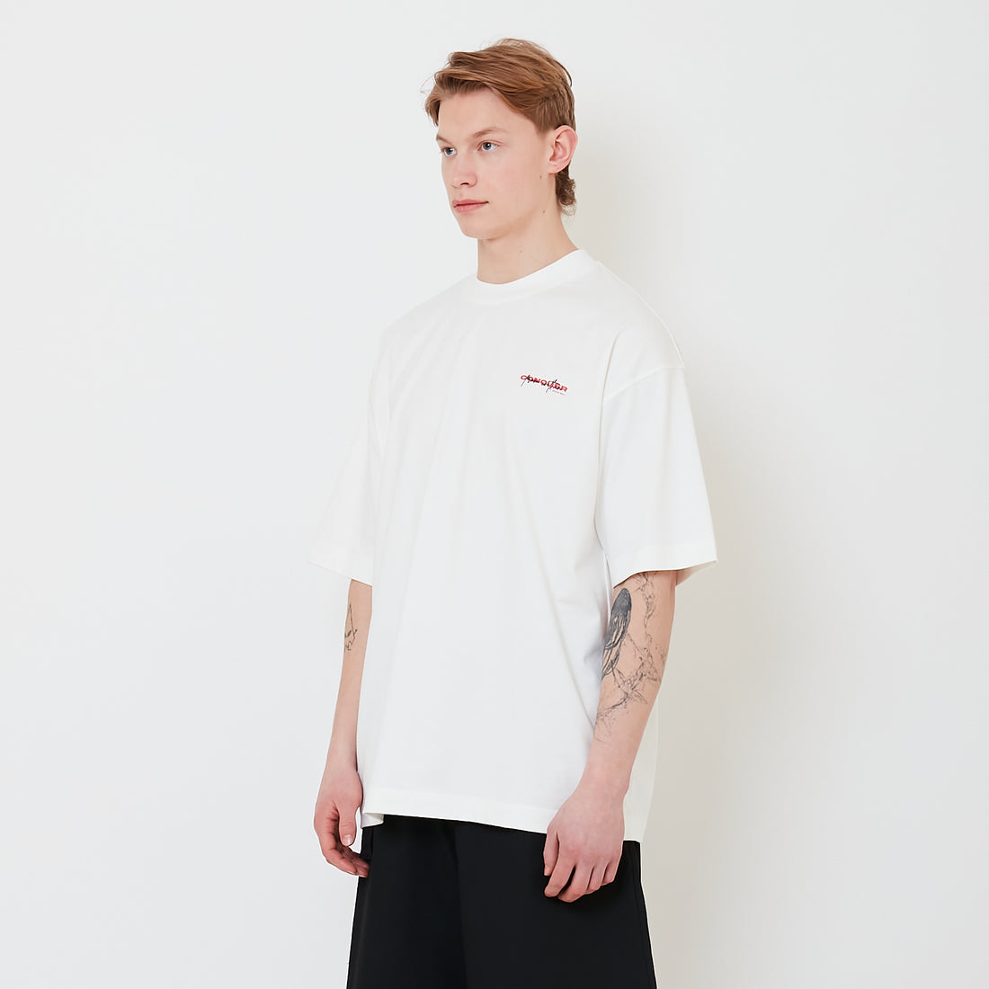 Men Printed Oversized Tee - Off White - SM2502030A