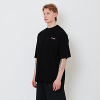 Men Printed Oversized Tee - Black - SM2502030D