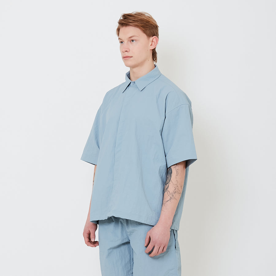 Men Oversized Shirt - Light Blue - SM2502033A