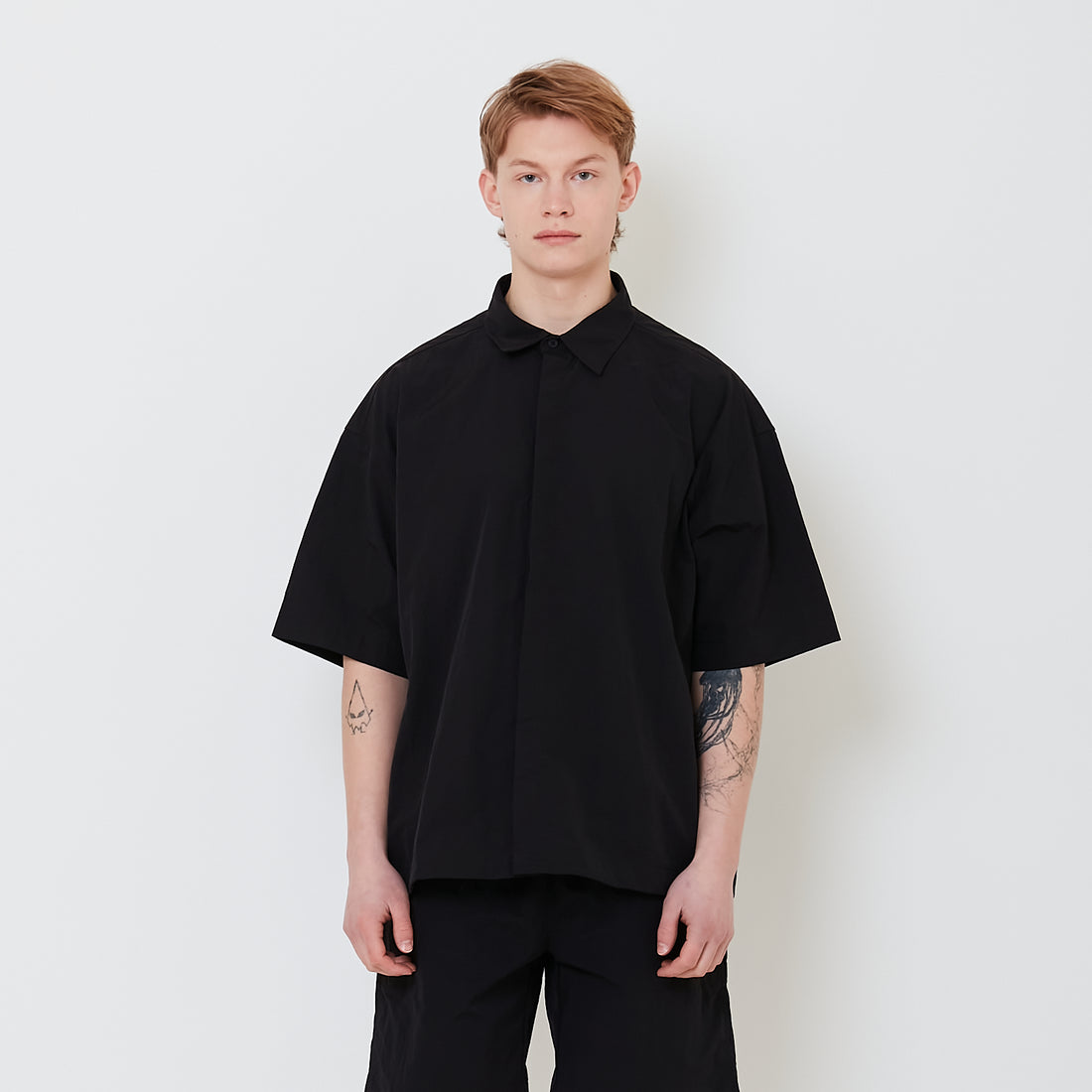 Men Oversized Shirt - Black - SM2502033B