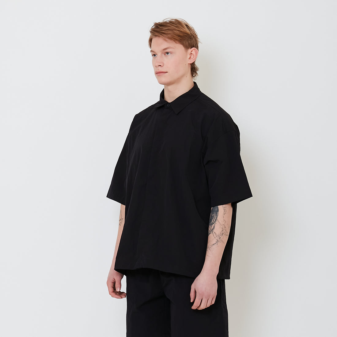 Men Oversized Shirt - Black - SM2502033B