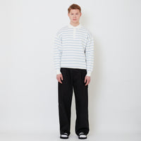 Men Barrel Leg Long Pants - Black - SM2502042B