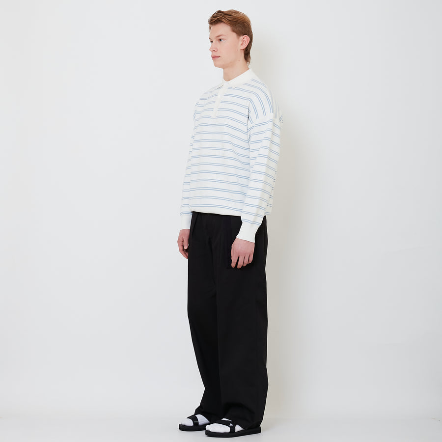 Men Barrel Leg Long Pants - Black - SM2502042B