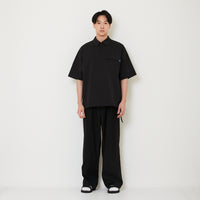 Men Barrel Leg Long Pants - Black - SM2502042B