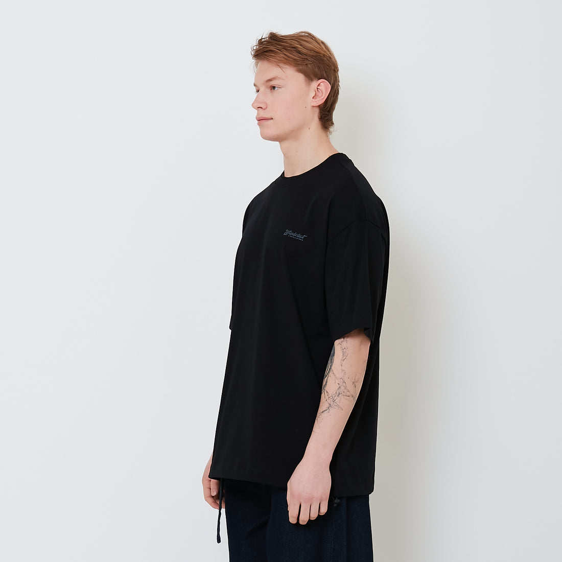 Men Oversized Polo Tee - Black - SM2503048C