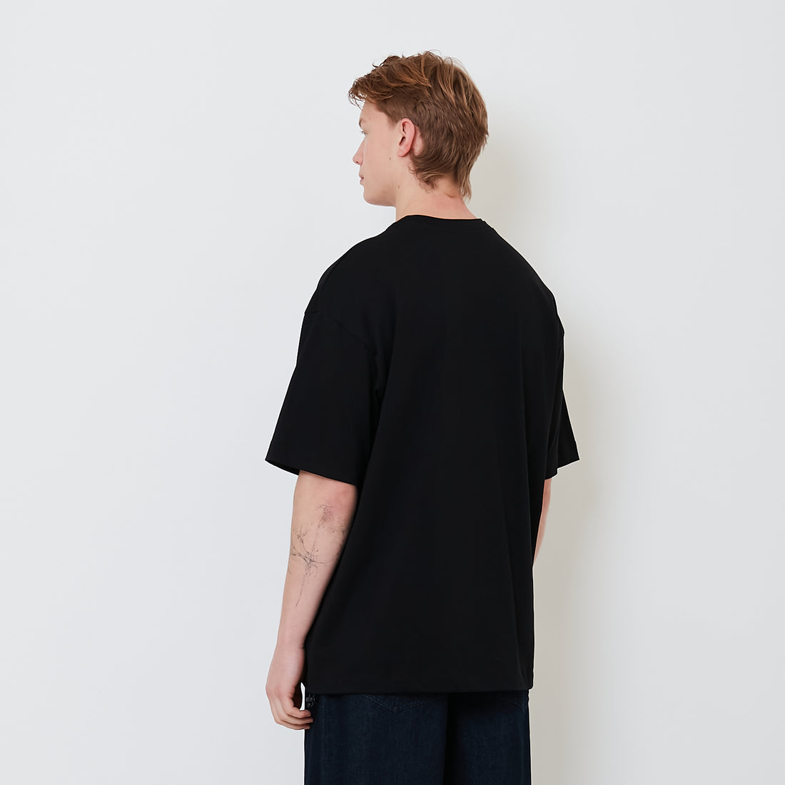 Men Oversized Polo Tee - Black - SM2503048C