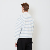 Men Oversized Polo Sweater - Light Blue - SM2503049A