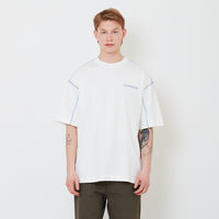 Men Printed Oversized Tee - Off White - SM2503053A