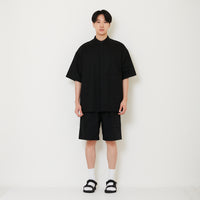 Men Woven Cargo Shorts - Black - SM2503056C