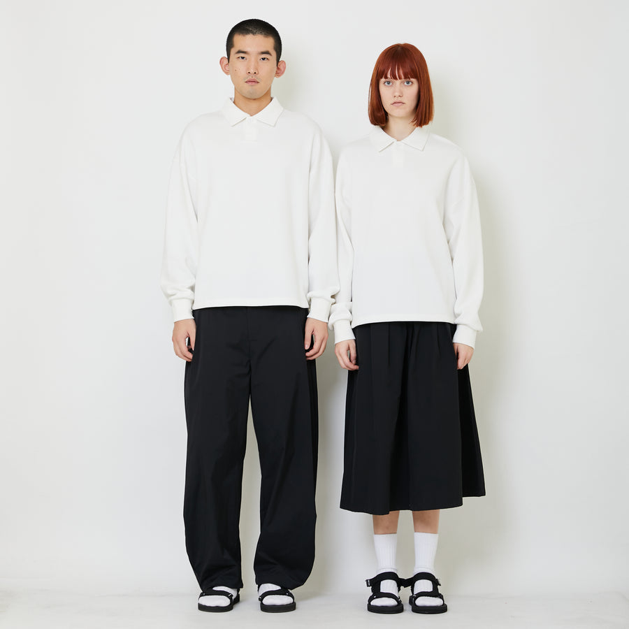 Adult Genderless Cropped Polo Sweater - Off White - SU2408002A