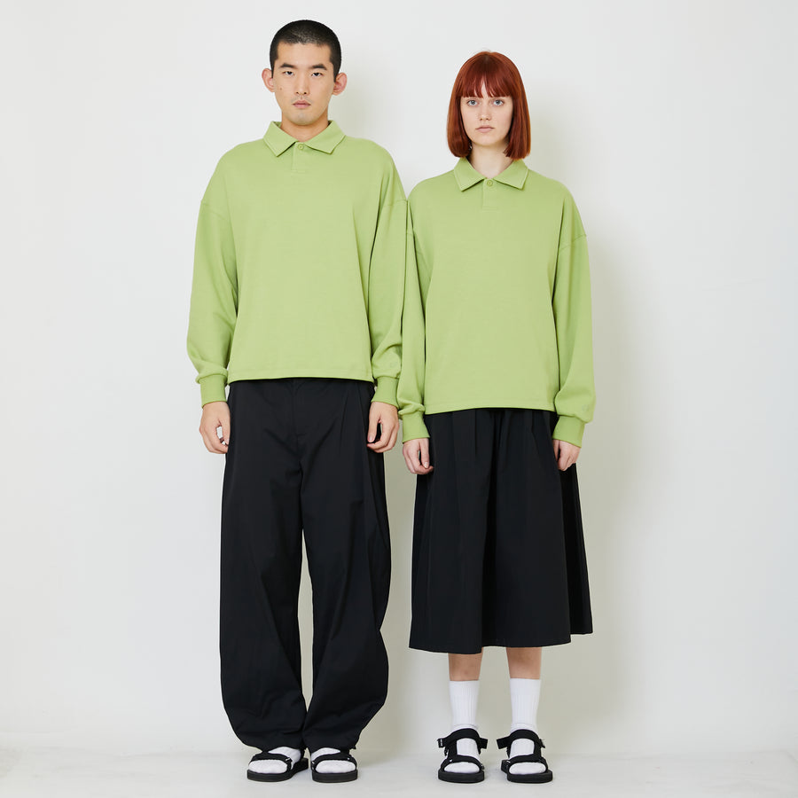 Adult Genderless Cropped Polo Sweater - Avocado - SU2408002B