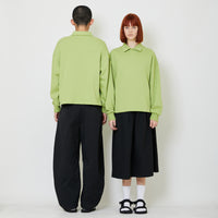 Adult Genderless Cropped Polo Sweater - Avocado - SU2408002B