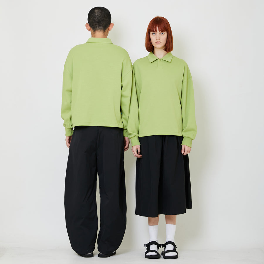 Adult Genderless Cropped Polo Sweater - Avocado - SU2408002B