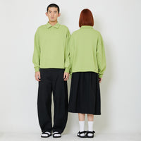 Adult Genderless Cropped Polo Sweater - Avocado - SU2408002B