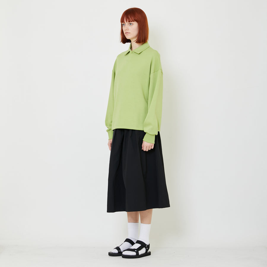 Adult Genderless Cropped Polo Sweater - Avocado - SU2408002B