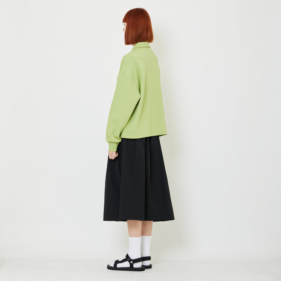 Adult Genderless Cropped Polo Sweater - Avocado - SU2408002B