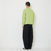 Adult Genderless Cropped Polo Sweater - Avocado - SU2408002B