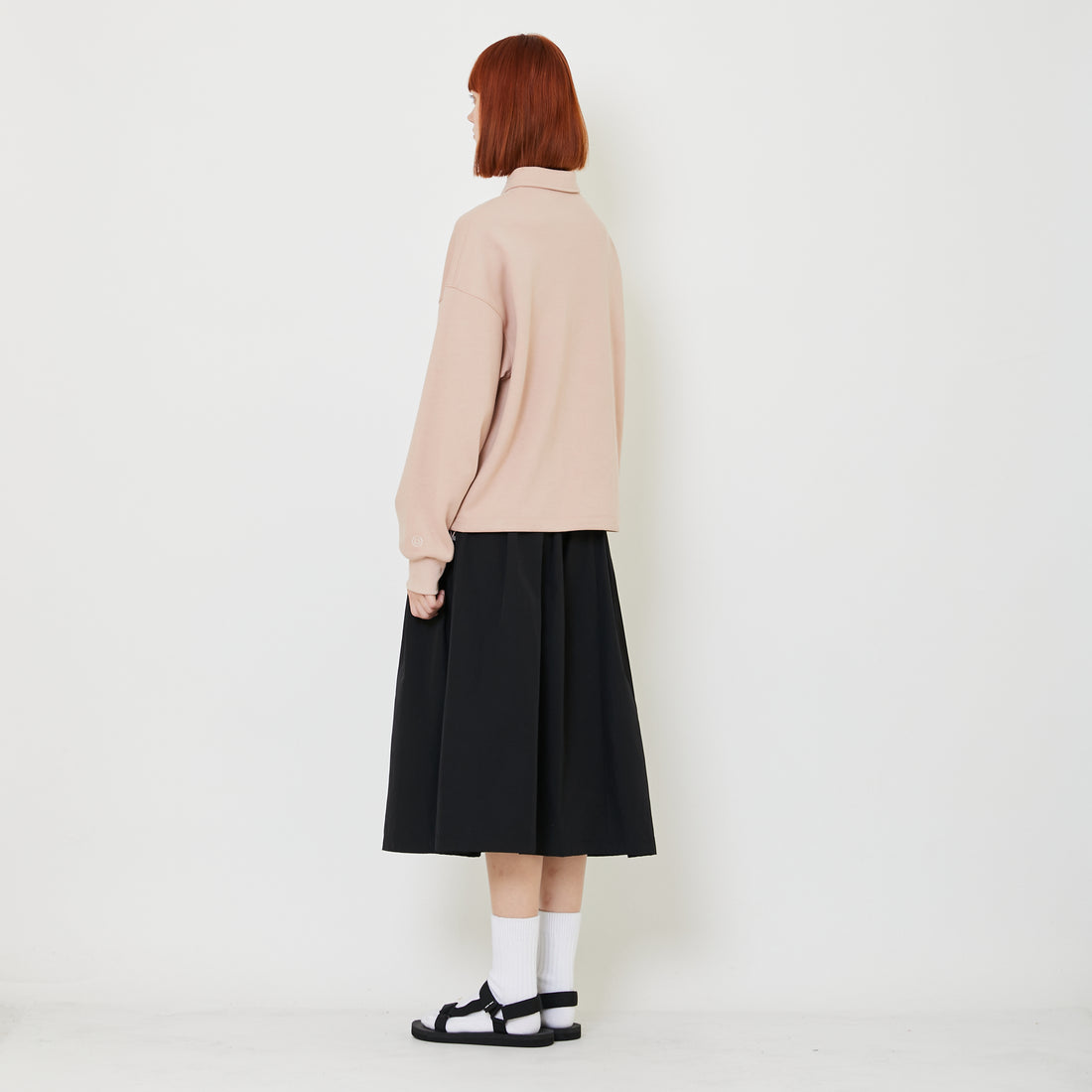 Adult Genderless Cropped Polo Sweater - Dusty Pink - SU2408002C