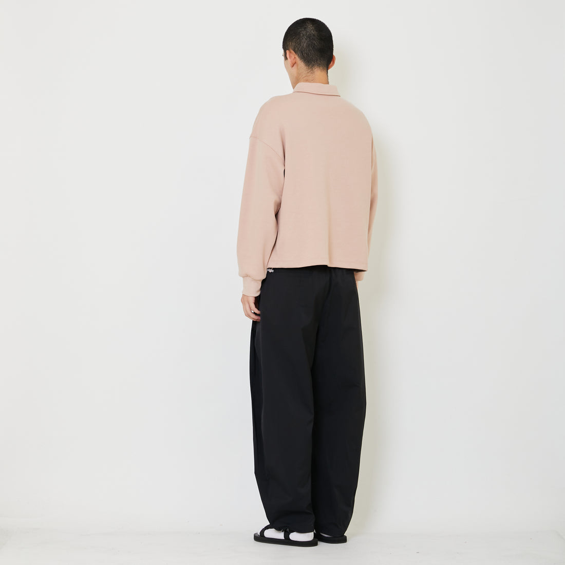 Adult Genderless Cropped Polo Sweater - Dusty Pink - SU2408002C