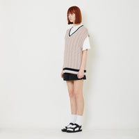 Adult Genderless Cable Knit Vest - Dusty Pink - SU2408003A