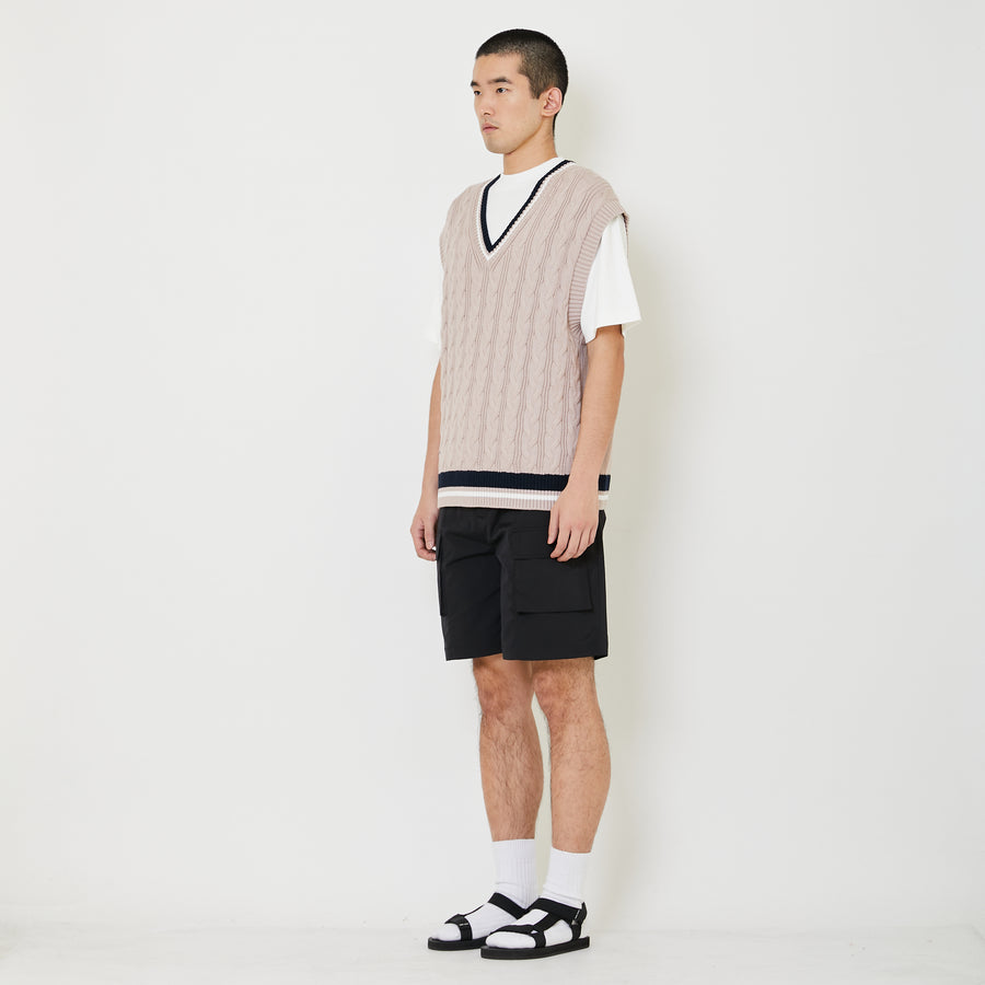 Adult Genderless Cable Knit Vest - Dusty Pink - SU2408003A