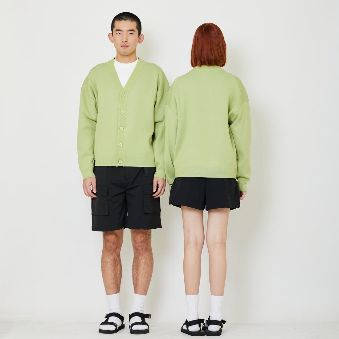 Adult Genderless Oversized Cardigan - Avocado - SU2408004A