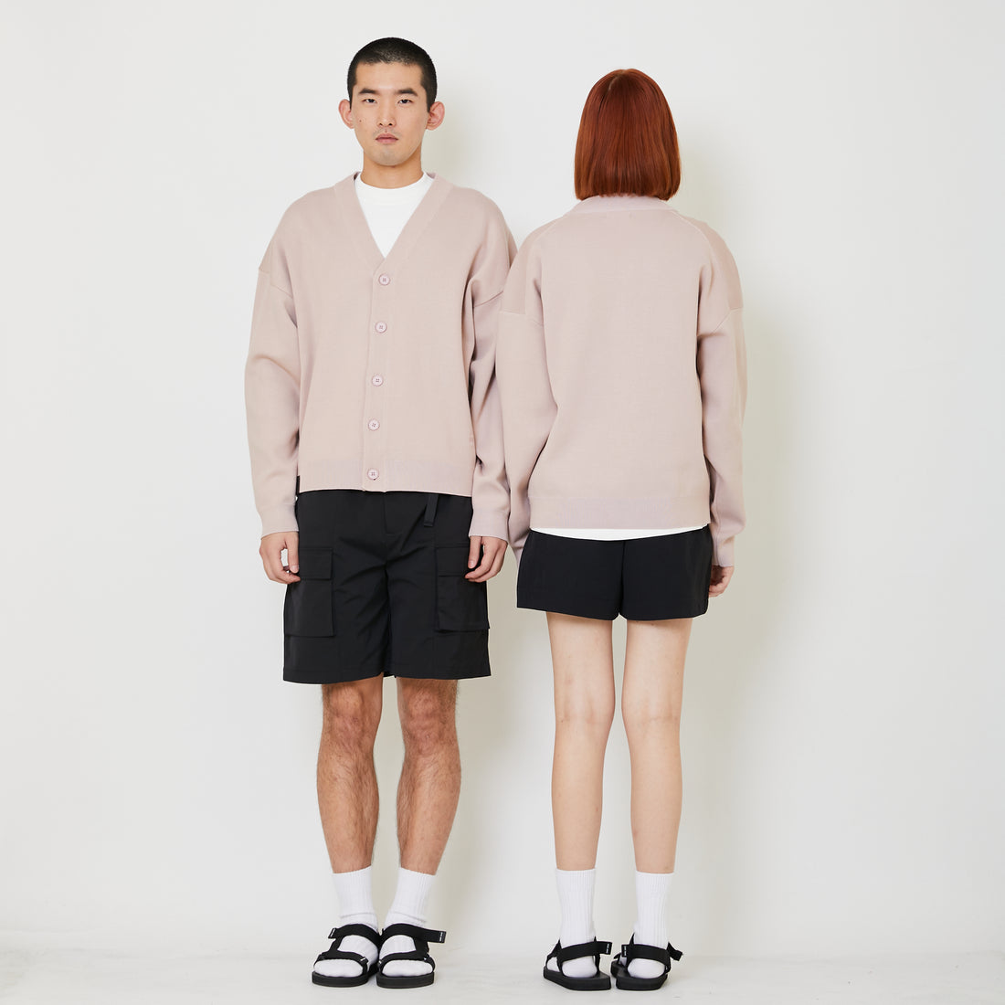 Adult Genderless Oversized Cardigan - Dusty Pink - SU2408004B