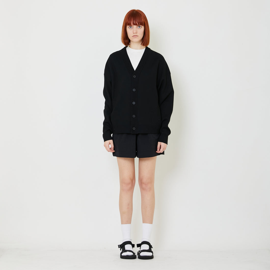 Adult Genderless Oversized Cardigan - Black - SU2408004C