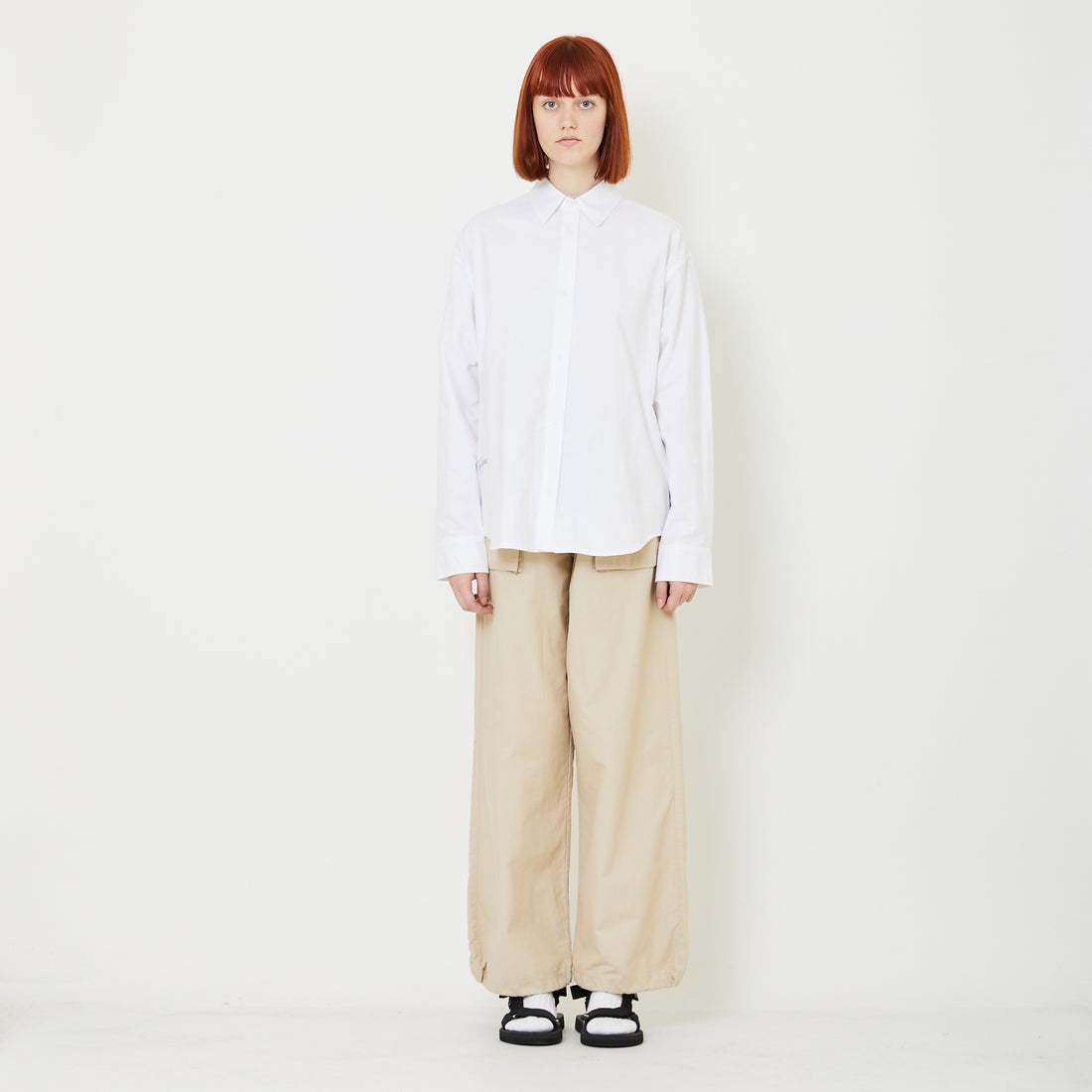 Adult Genderless Oversized Shirt - Off White - SU2408006A