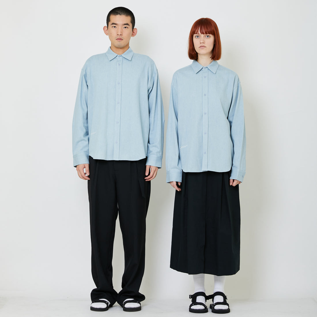 Adult Genderless Oversized Shirt - Blue - SU2408006C