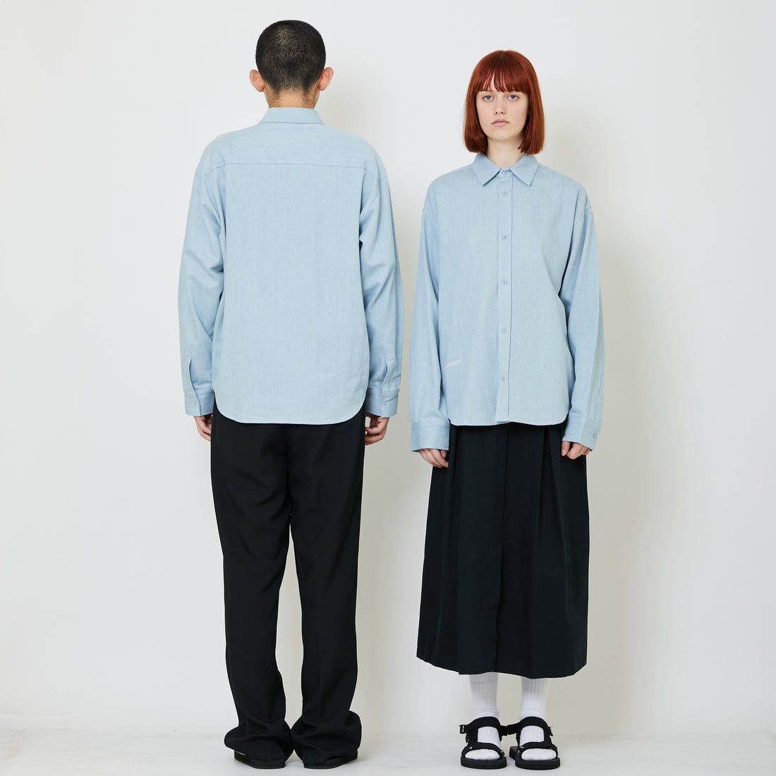 Adult Genderless Oversized Shirt - Blue - SU2408006C