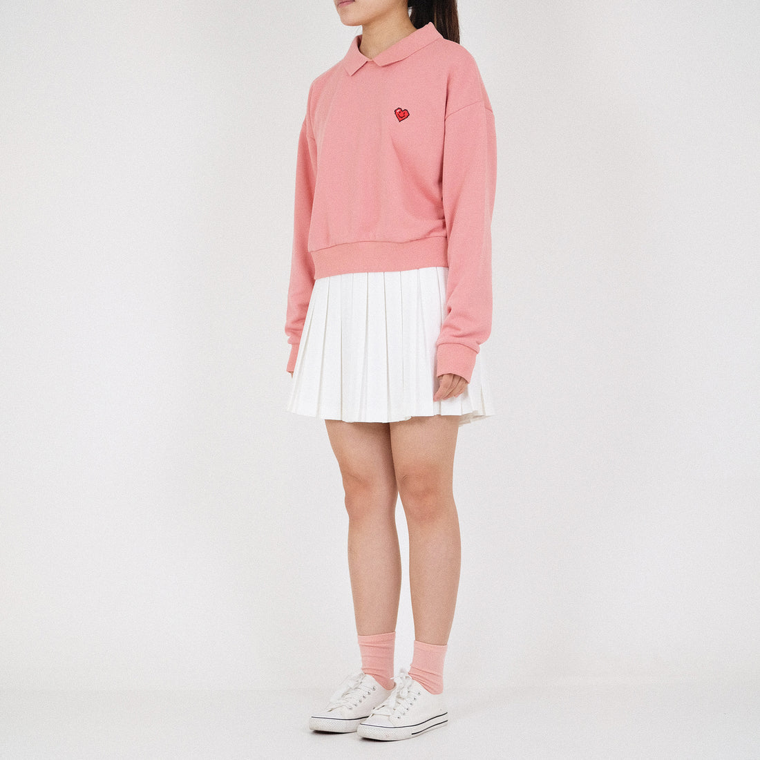 Women Polo Sweatshirt - Pink - SW2305062B