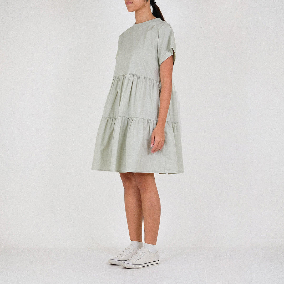 Women Tiered Dress - Light Green - SW2212579C