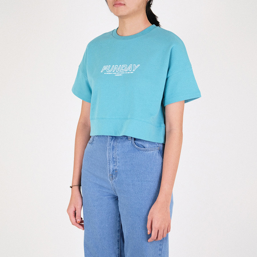 Women Cropped Top - Turquoise - SW2301004E