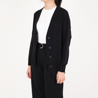 Women Knit Cardigan - Black - SW2310131B