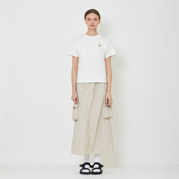 Women Nylon Maxi Skirt - Khaki - SW2401021C