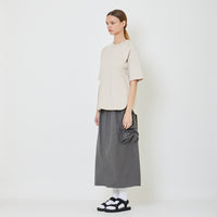 Women Nylon Maxi Skirt - Grey - SW2401021D