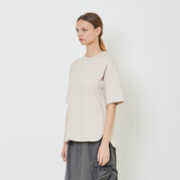 Women Essential Oversized Top - Sand - SW2401067F