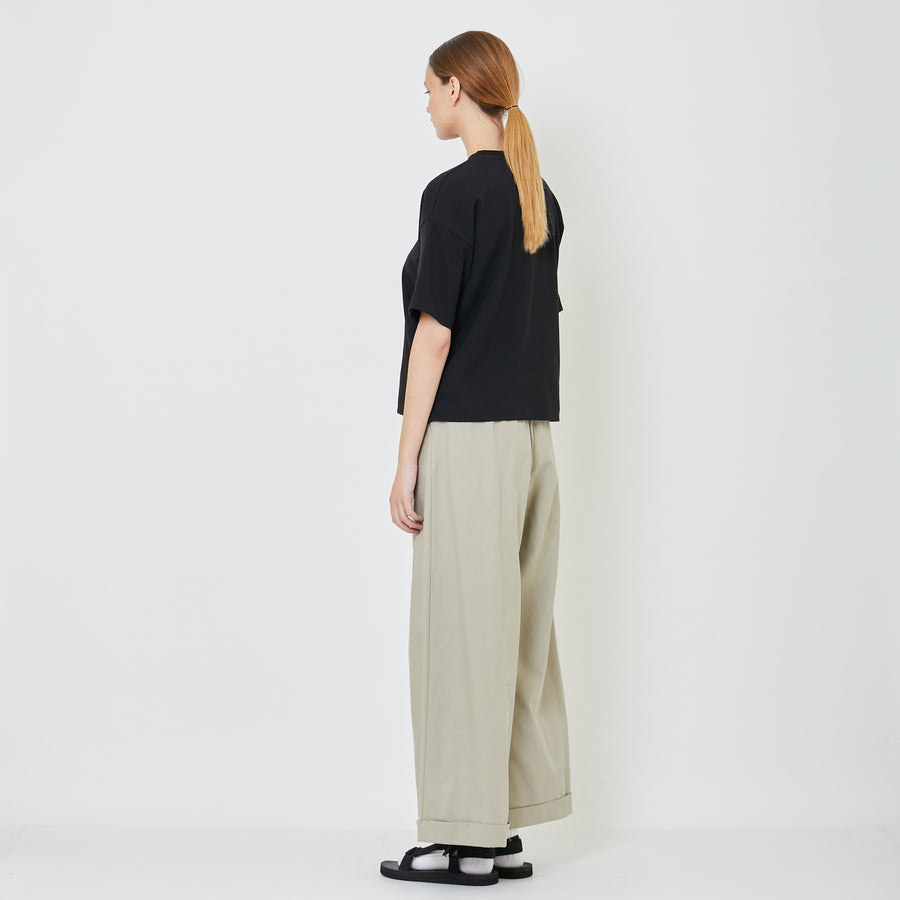 Women Pleated Wide-Leg Pants - Khaki - SW2402036A