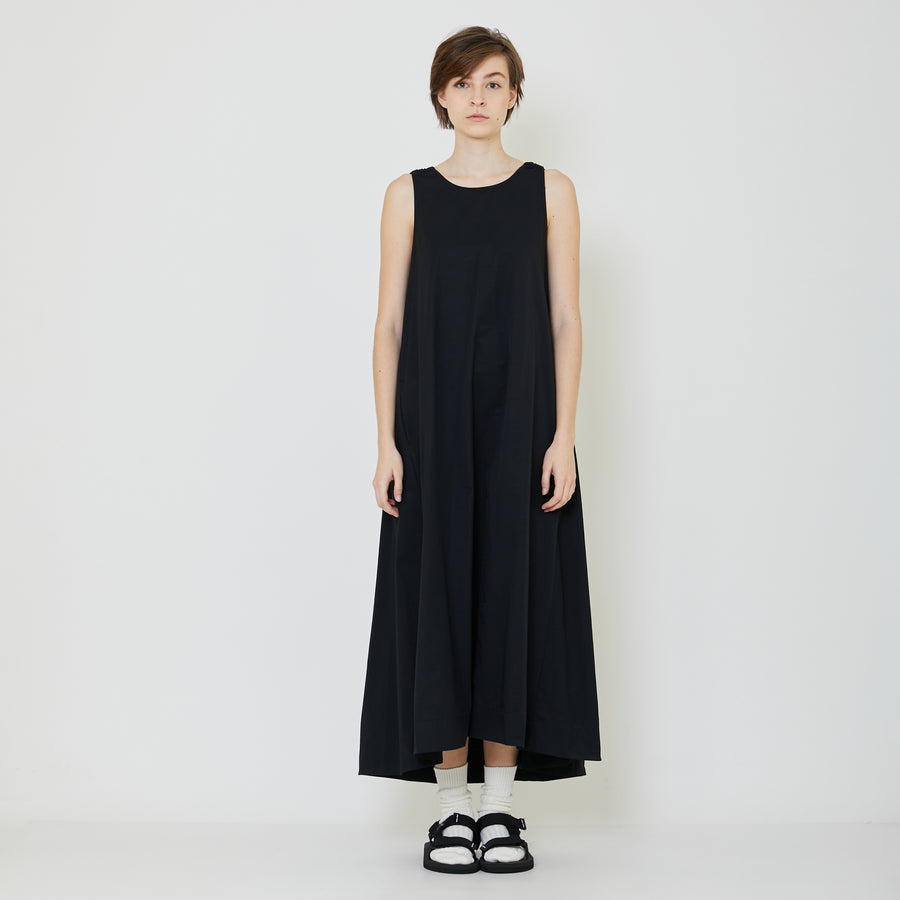 Women Nylon Maxi Dress - Black - SW2402040B