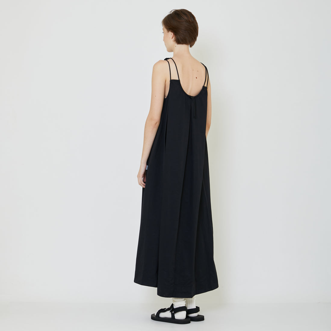 Women Nylon Maxi Dress - Black - SW2402040B