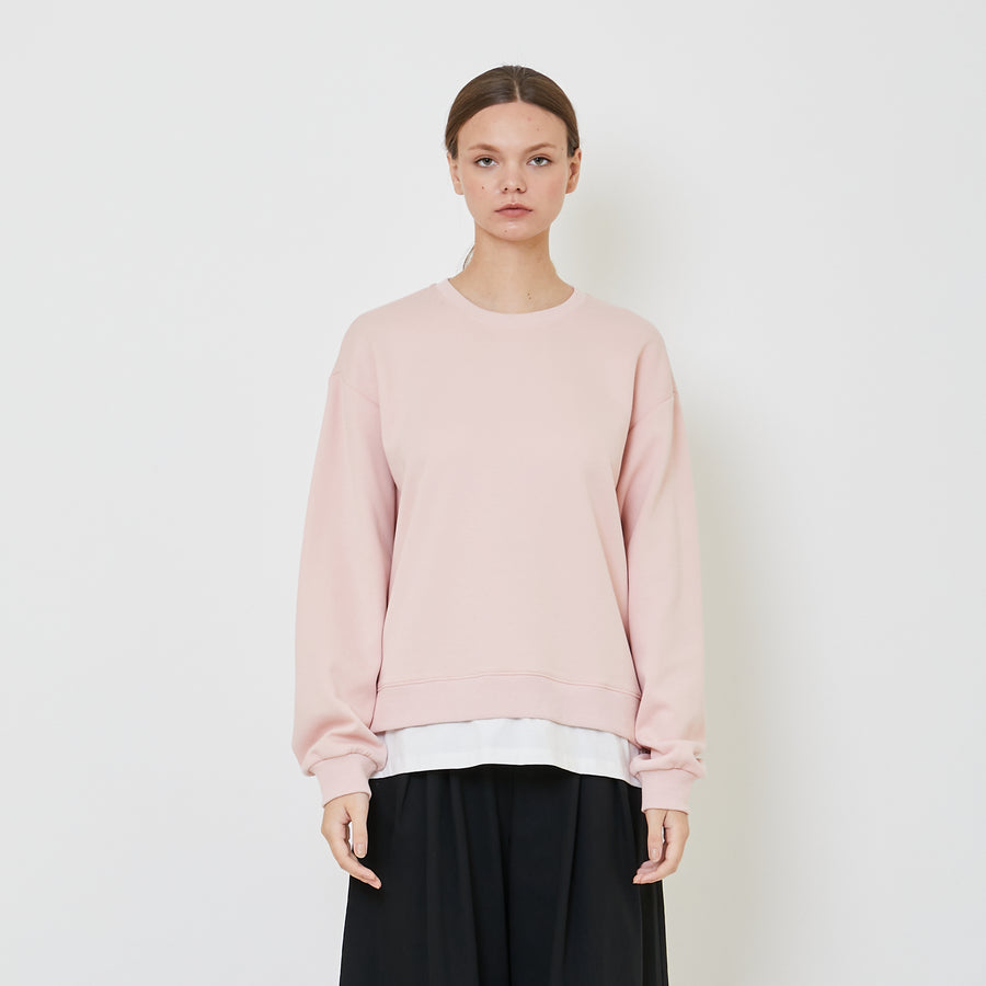 Women Oversized Combined Top - Dusty Pink - SW2403030A