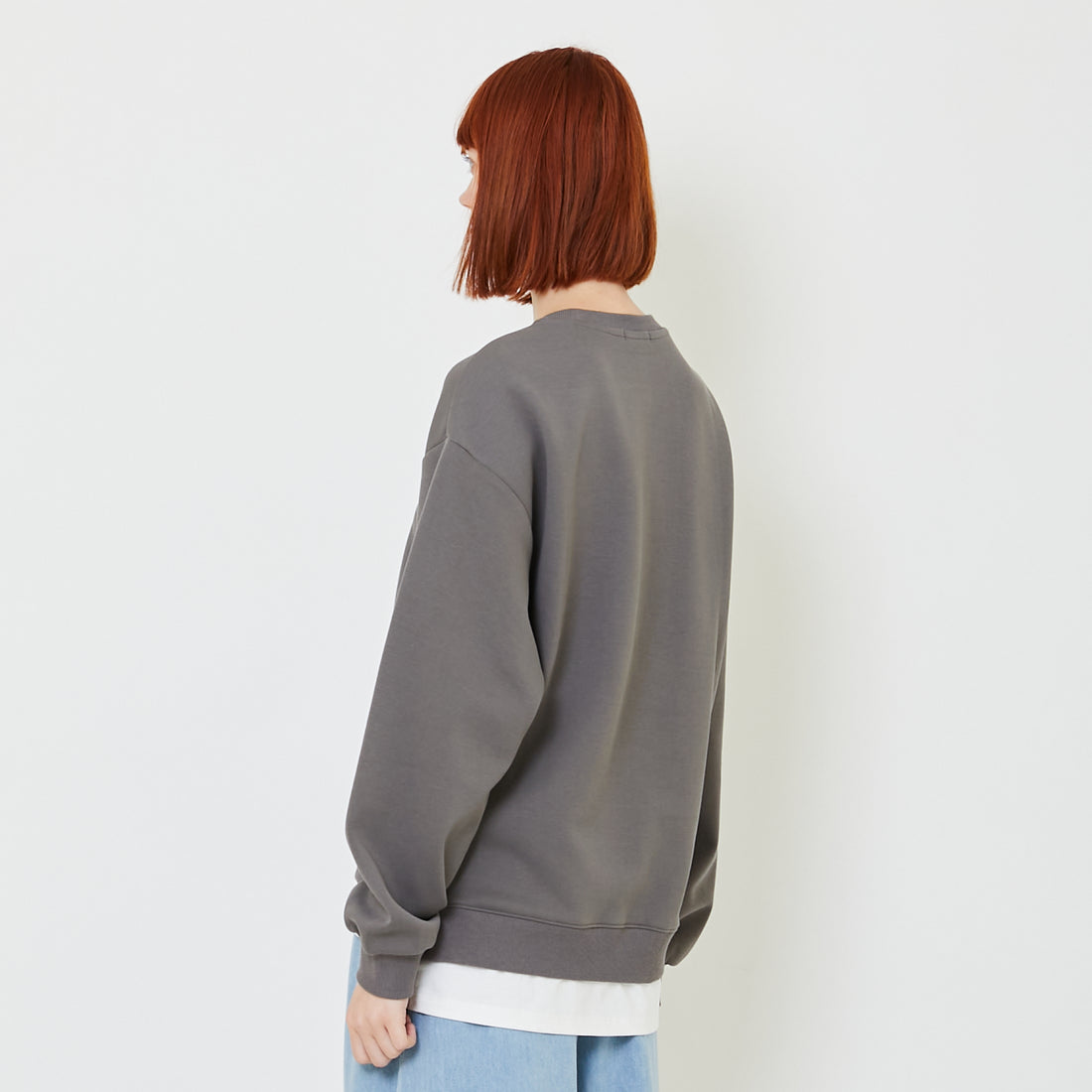 Women Oversized Combined Top - Grey - SW2403030B