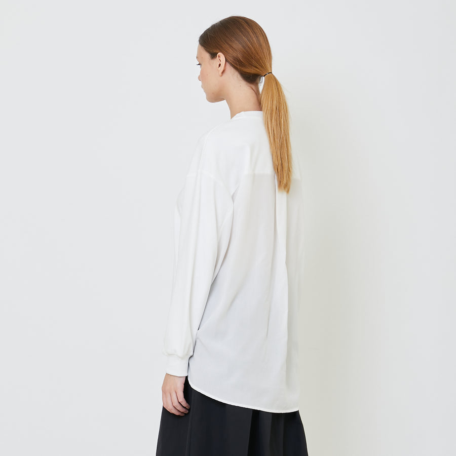 Women Oversized Combined Top - Off White - SW2403048A