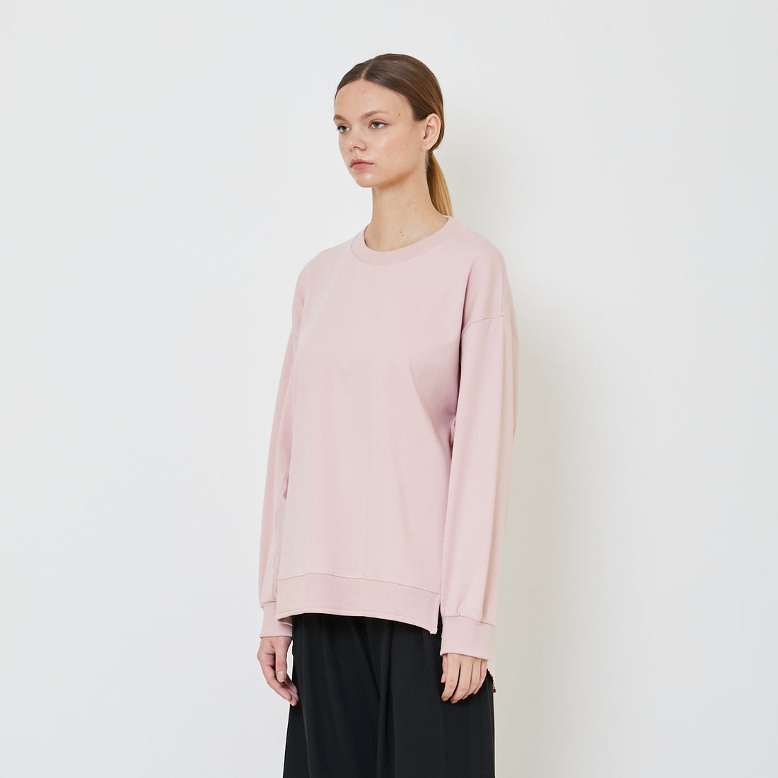 Women Oversized Combined Top - Dusty Pink - SW2403048B