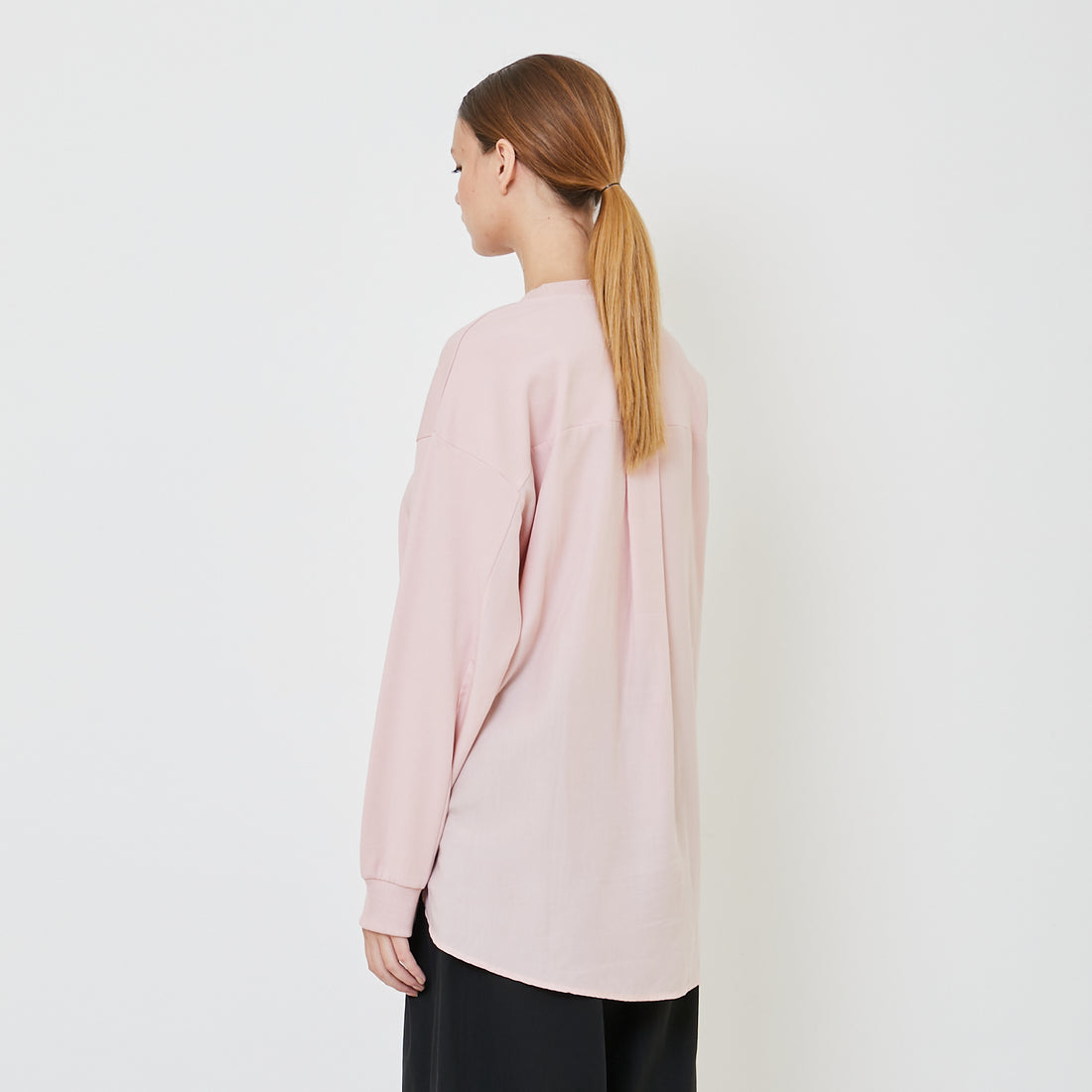 Women Oversized Combined Top - Dusty Pink - SW2403048B